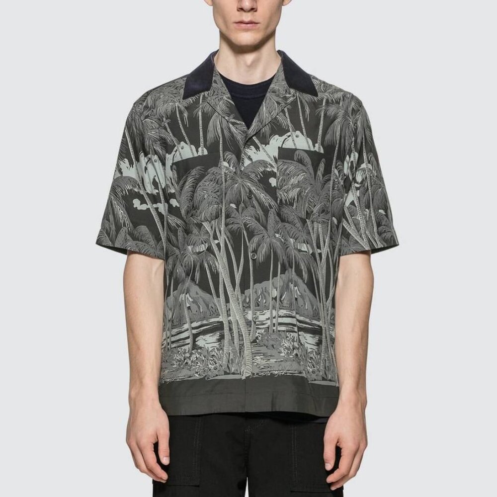 Sacai x Sun Surf Grey Diamond Head Tropical Shirt